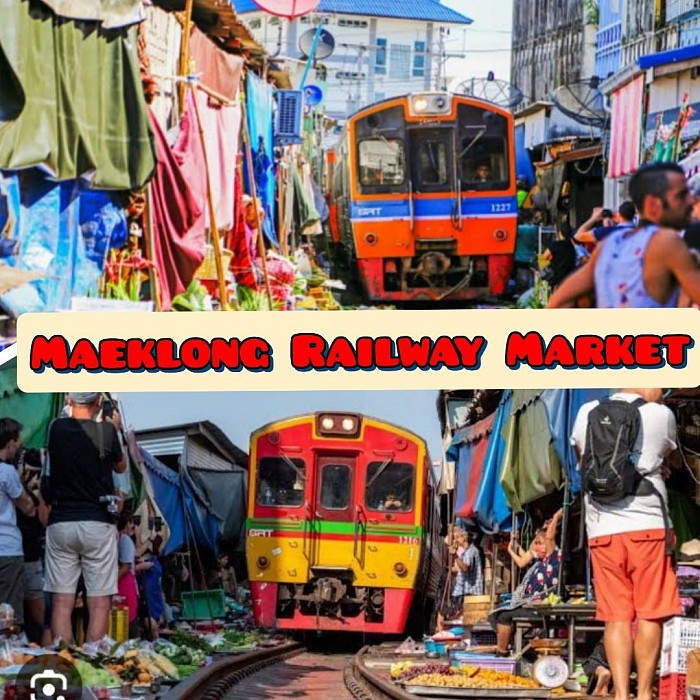 Charter a van to City Tour, Maeklong Railway Market, Rom Hub Market, the most beautiful highlight of Thailand.